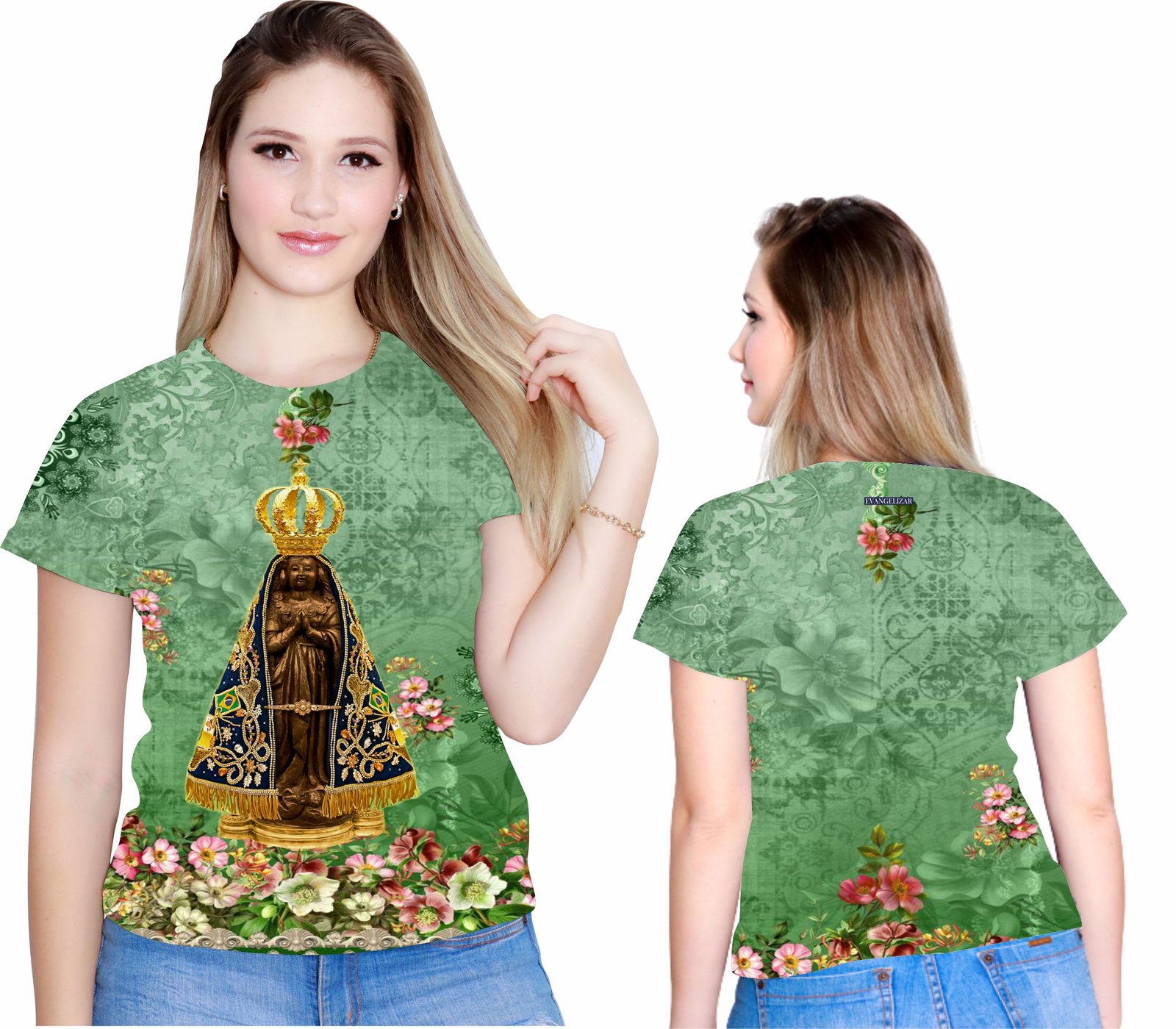 Blusa t shirt Religiosa Católica Nossa Senhora Aparecida BLT1555