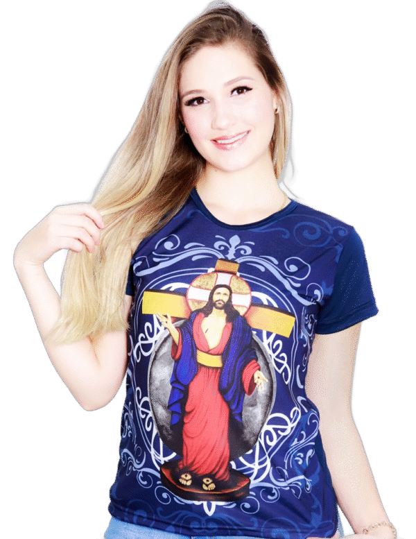 Baby look Religiosa Católica Jesus das Santas Chagas BTF1012
