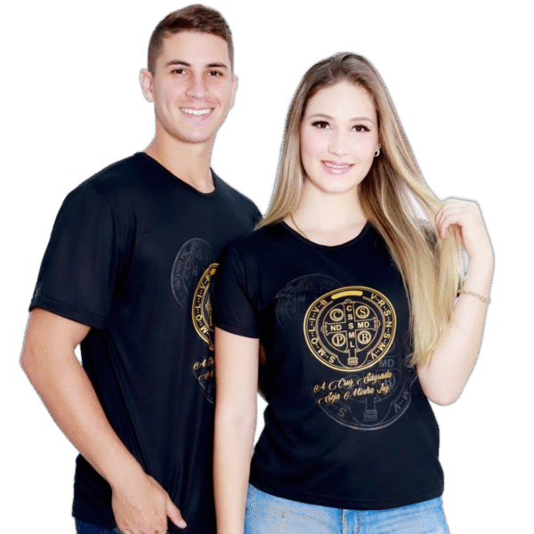 Baby look Religiosa Católica Cruz Sagrada São Bento BS1134 - Imagem 2